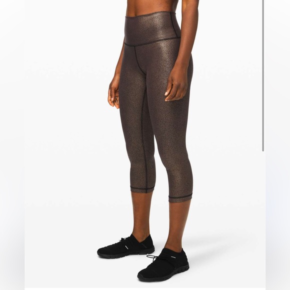 Lululemon Wunder Under Crop High Rise Foil Leggings - Picture 2 of 7